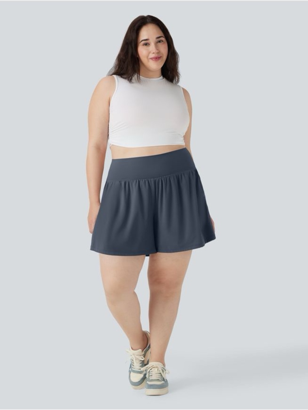 NEW Halara SoftlyZero Airy High Waist InstantCool Plus Size Short 7" 2x Navy